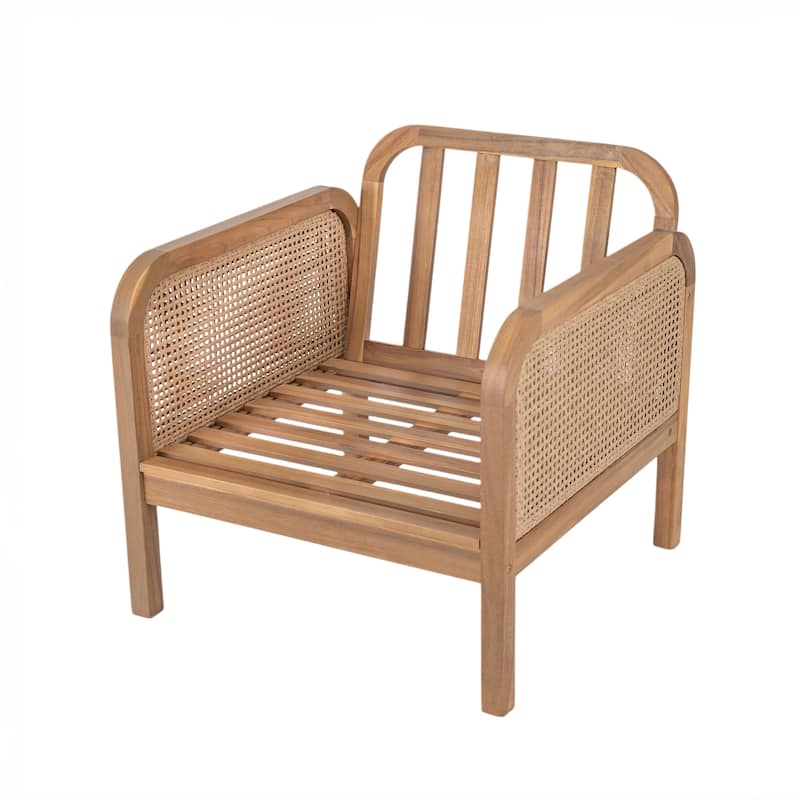 Christopher Knight Home- Evangeline Outdoor Acacia Wood Wicker Club Chair