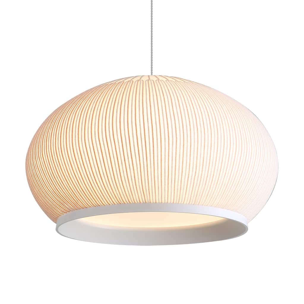 Golden Lighting Tela Integrated LED 11in Pendant in Sand Yellow - Beige