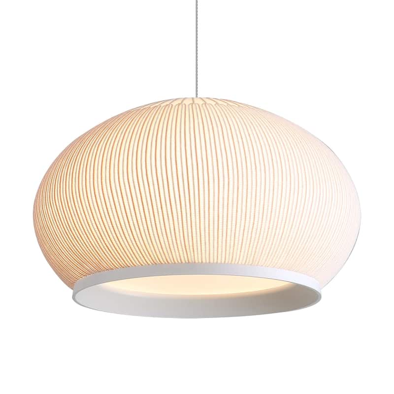 Golden Lighting Tela Integrated LED 11in Pendant in Sand Yellow - Beige