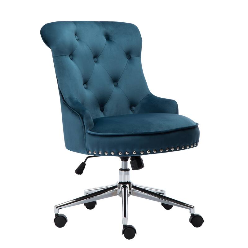 Porthos Home Jaron Office Chair - Tufted Wingback & Velvet Upholstery