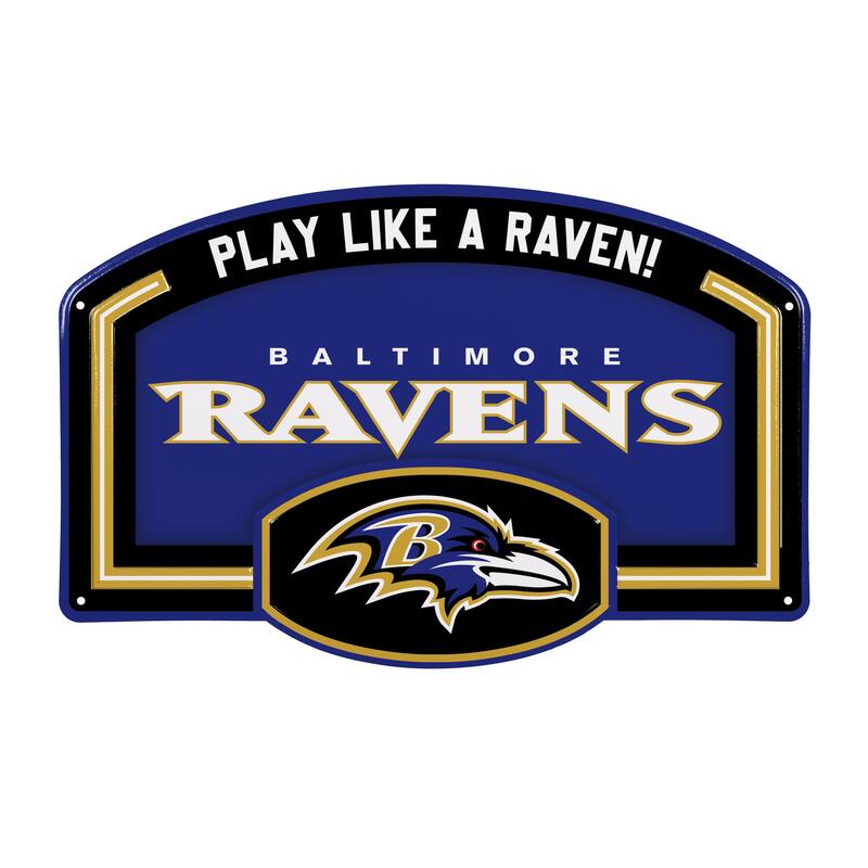 Baltimore Ravens Embossed Steel Wall Sign, 11" x 17"