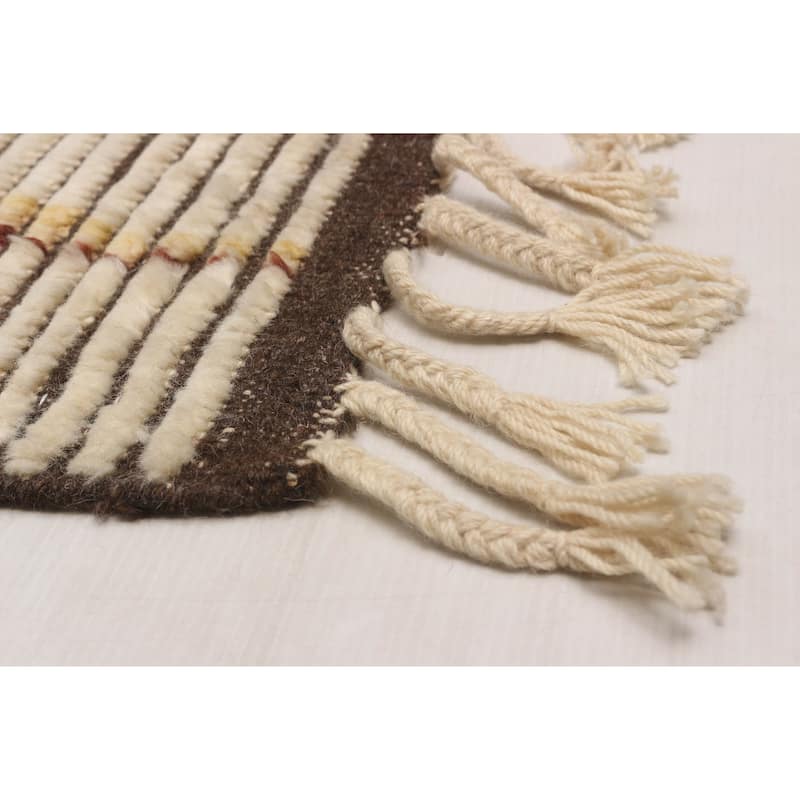 ECARPETGALLERY Hand-knotted Tangier Cream Wool Rug - 8'5 x 11'5