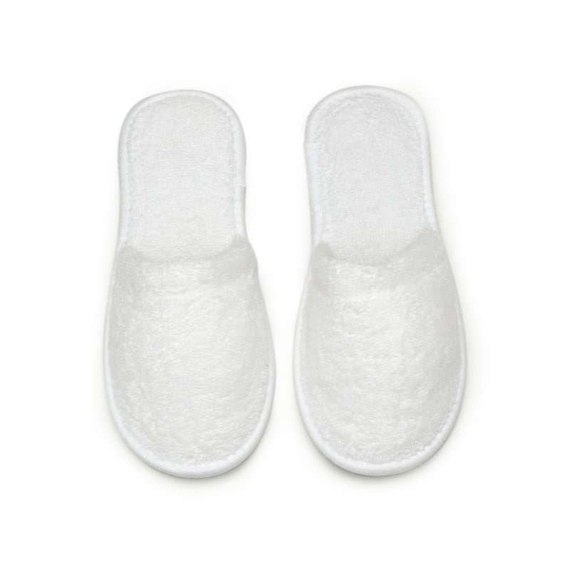 Women's Terry Cotton Spa Bath Slippers - White - Medium