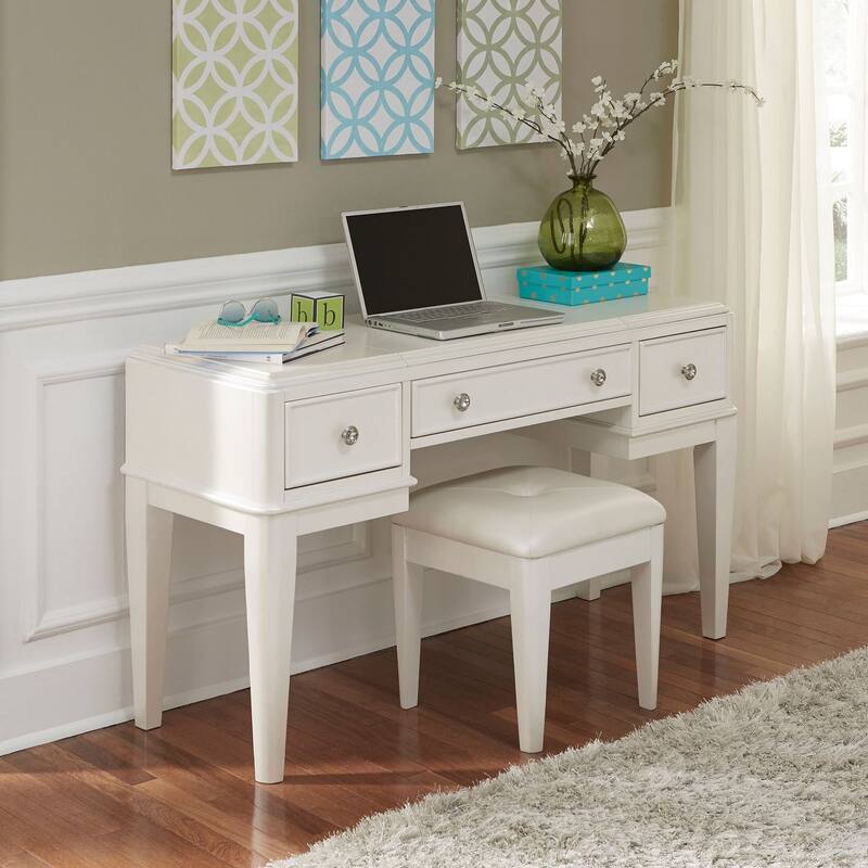 Stardust Iridescent White Vanity Desk - Iridescent White