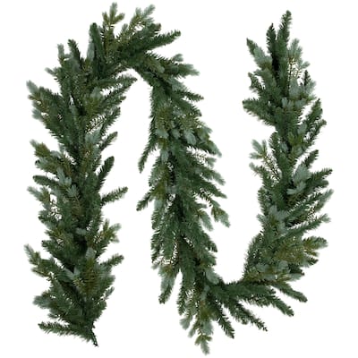 real touch™️ blue spruce artificial christmas garland 9' x 14" unlit