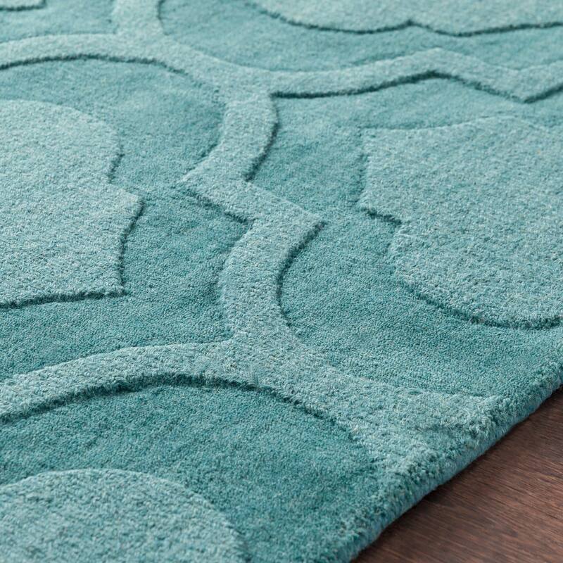 Hand-Woven Ali Tone-on-Tone Moroccan Trellis Wool Rug (9' x 12')