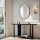 preview thumbnail 12 of 12, 24/28 Inch Modern Oval Bathroom Mirror Black Metal Frame Vanity Wall Mirror Bedroom, Furniture Decor