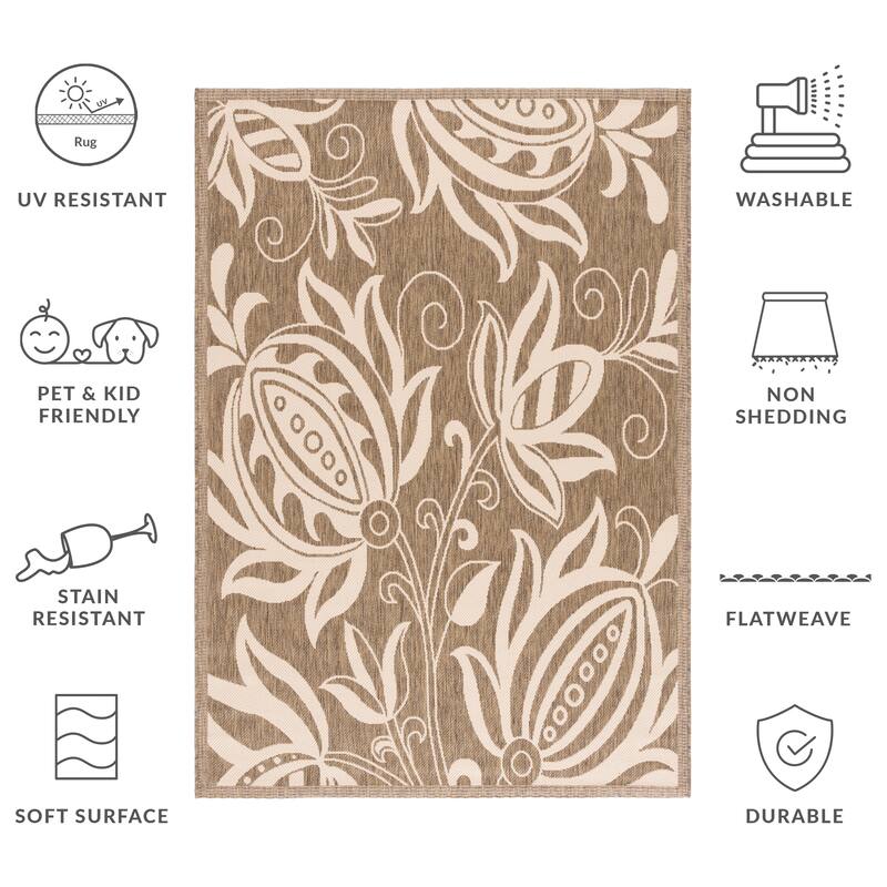 SAFAVIEH Courtyard Nasima Indoor/ Outdoor Patio Backyard Rug
