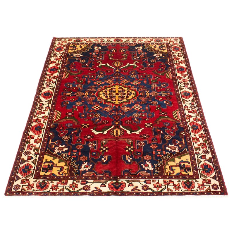 ECARPETGALLERY Hand-knotted Anatolian Vintage Red Wool Rug - 5'6 x 7'11