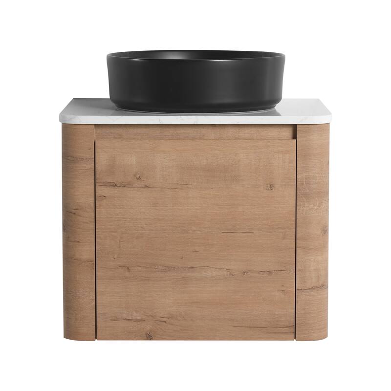 Wall-Mounted Bathroom Vanity With Ceramic Art Sink