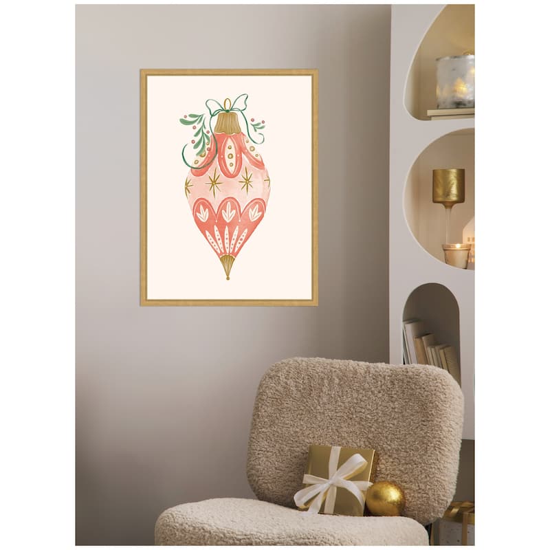Kate and Laurel Sylvie Framed Canvas Holiday Ornament Collection 1 by Jill Labieniec