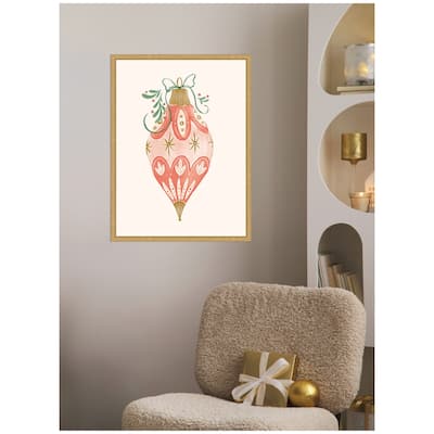 Kate and Laurel Sylvie Framed Canvas Holiday Ornament Collection 1 by Jill Labieniec