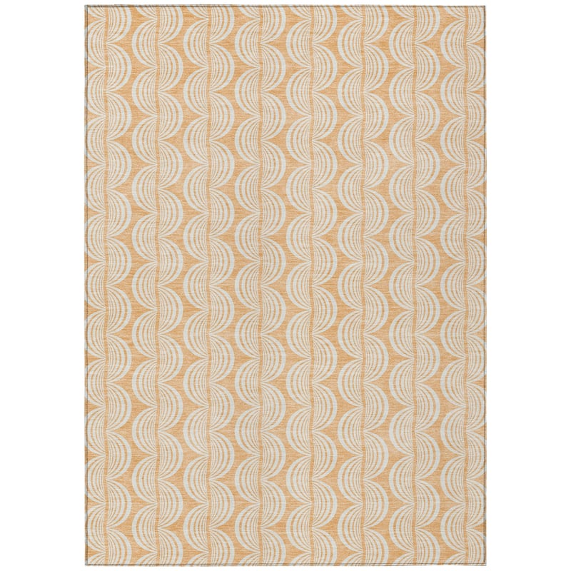 Machine Washable Indoor/ Outdoor Wavy Modern Chantille Rug