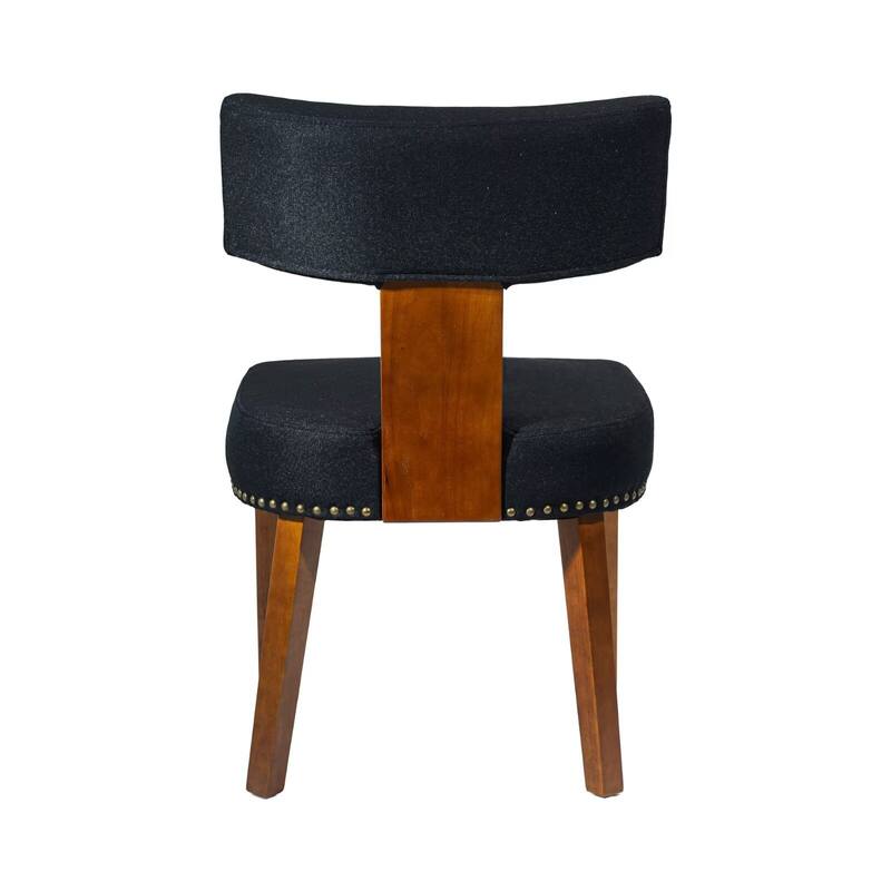 Mid-Century Modern Dining Chairs with Nailhead Trim & Wood Frame (Set of 2)