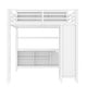 preview thumbnail 26 of 50, All-in-One Metal Loft Bed with L-Shaped Desk & Wardrobe, Bedrooms Bed Frame with Storage Cubes, Shelves, Full-Length Guardrails