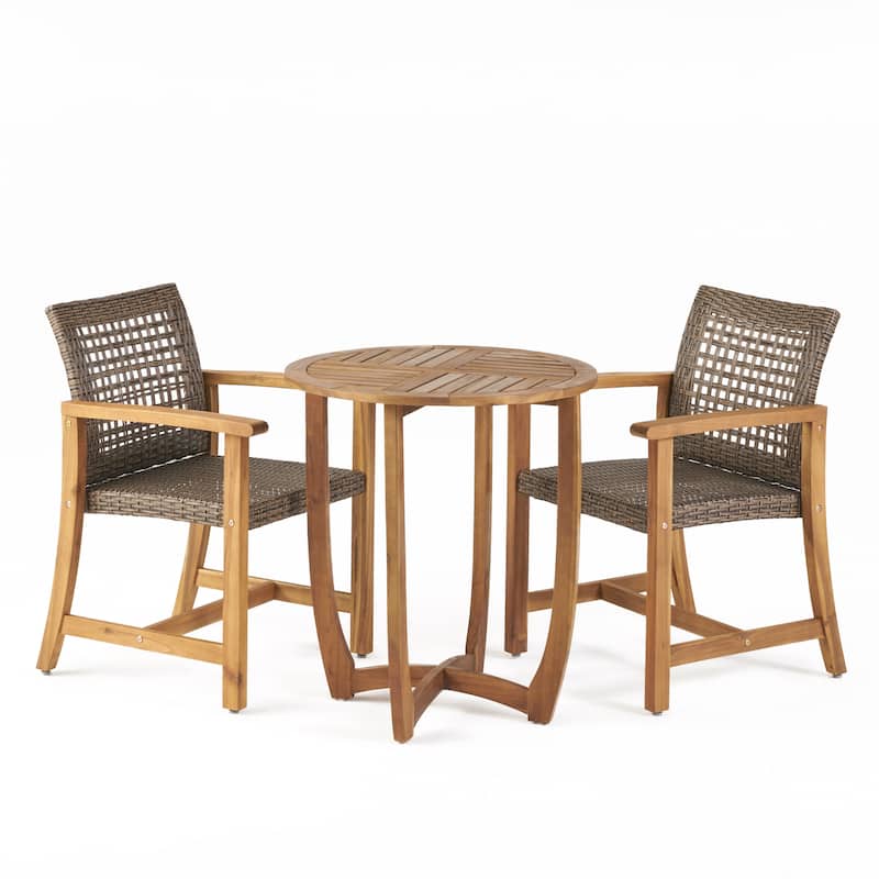 Doral Outdoor 2 Seater Acacia Wood Dining Set by Christopher Knight Home