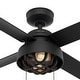 preview thumbnail 5 of 10, Hunter 52" Spring Mill Outdoor Ceiling Fan w/ LED Light and Pull Chain, Damp-Rated - Industrial, Transitional, Caged