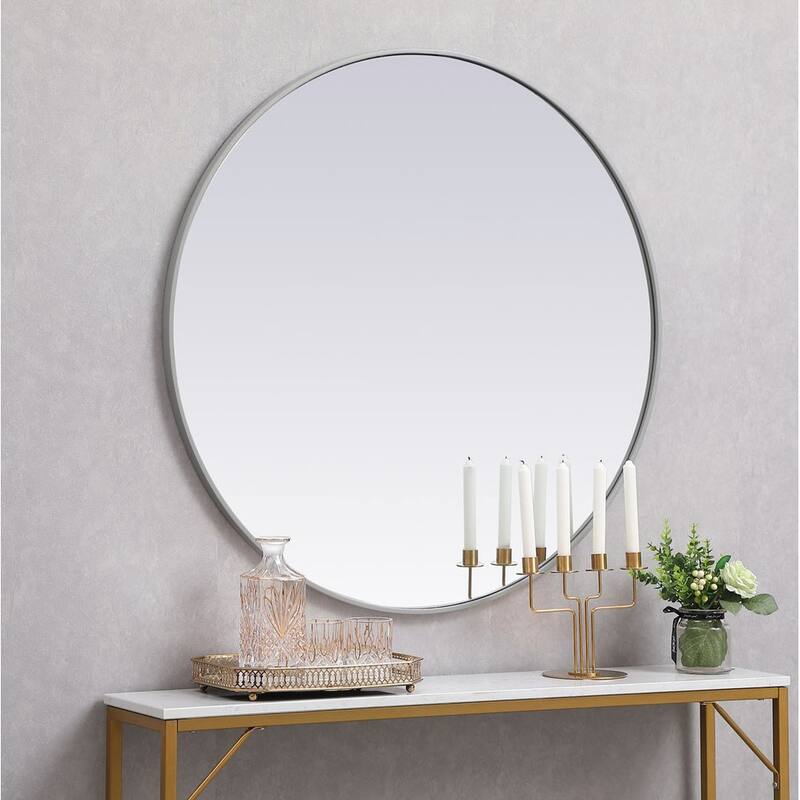 Elegant Lighting Eternity 39" Diameter Circular Beveled Metal Framed