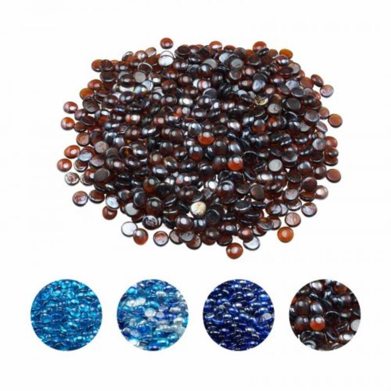 Rich Amber Fireproof Glass Beads 3/4 Inch Heat Resistant for Fire Pits - 3/4 inch - Rich Amber