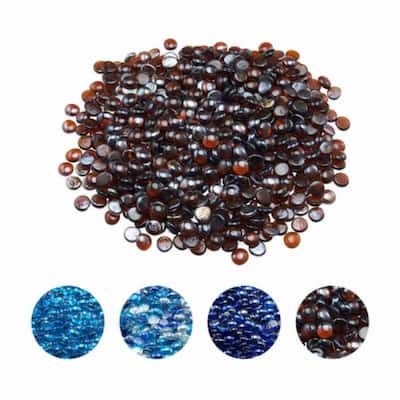 Rich Amber Fireproof Glass Beads 3/4 Inch Heat Resistant for Fire Pits - 3/4 inch