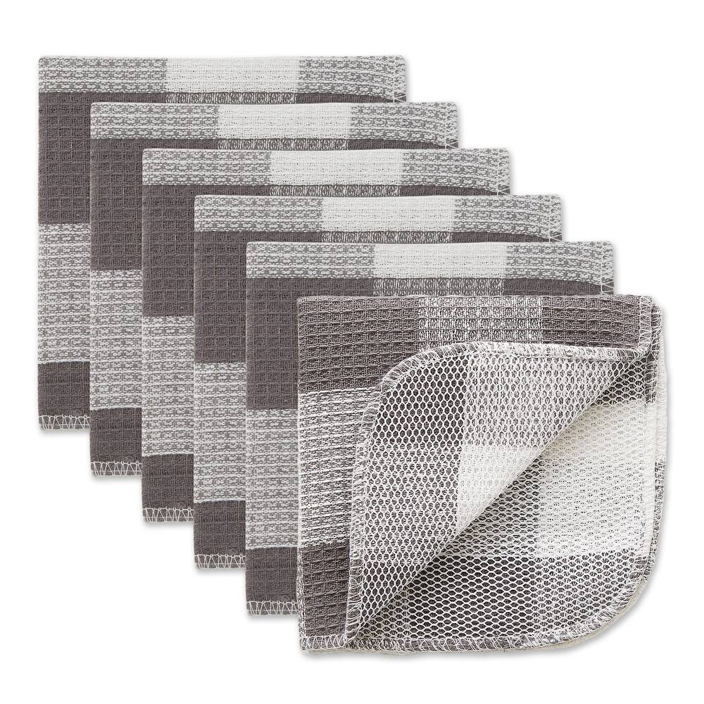 DII Black Buffalo Check Scrubber Dishcloth Set of 6