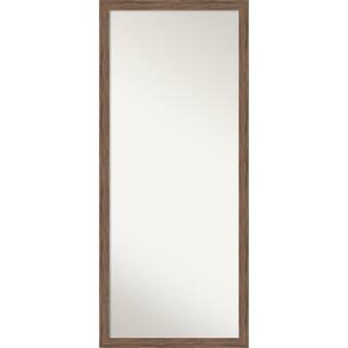 Pia Narrow Non-Beveled Framed Full-Length Floor Leaner Mirror - Pia Medium Brown Narrow - 27 x 63 in