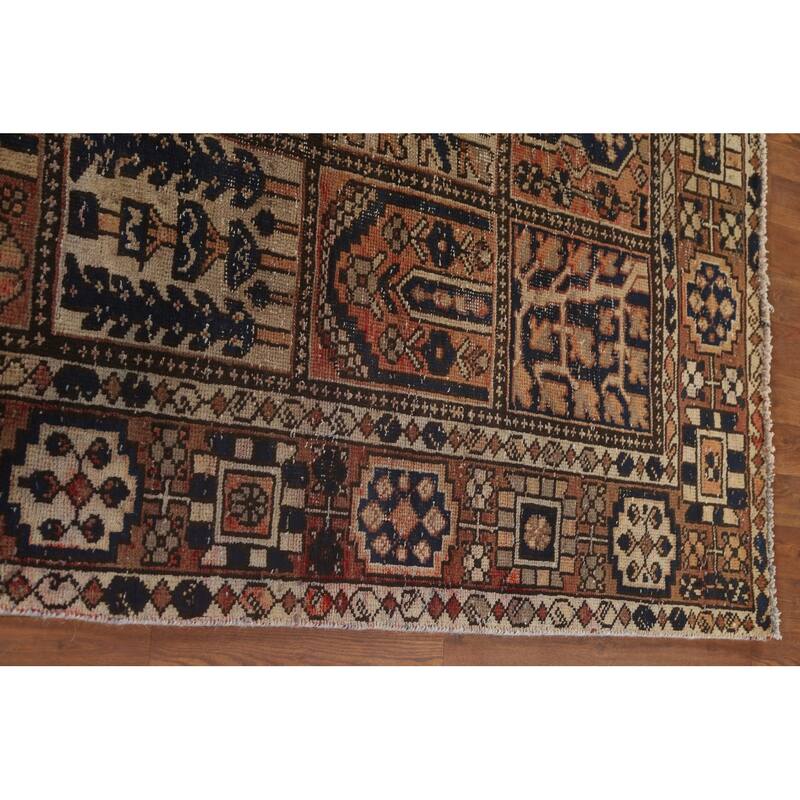 Garden Design Bakhtiari Persian Antique Area Rug Handmade Wool Carpet - 6'7"x 10'1"