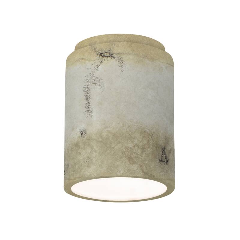 Justice Design Radiance - Cylinder Flush-Mount (Outdoor) - Replaceable Bulb - Greco Travertine