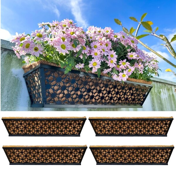 LaLaGreen Window Box Planter for Outdoor Plants (4 Pack, 24 Inch