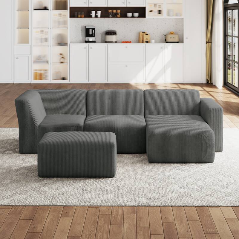 Modular Sectional Sofa 4-seater Oversized Chaise Lounge Couch for Living Room