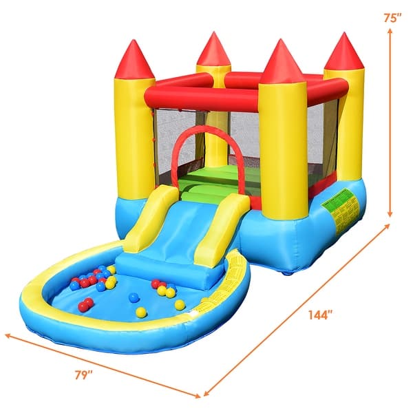 Costway Inflatable Bounce House Kids Slide Jumping Castle Pool with