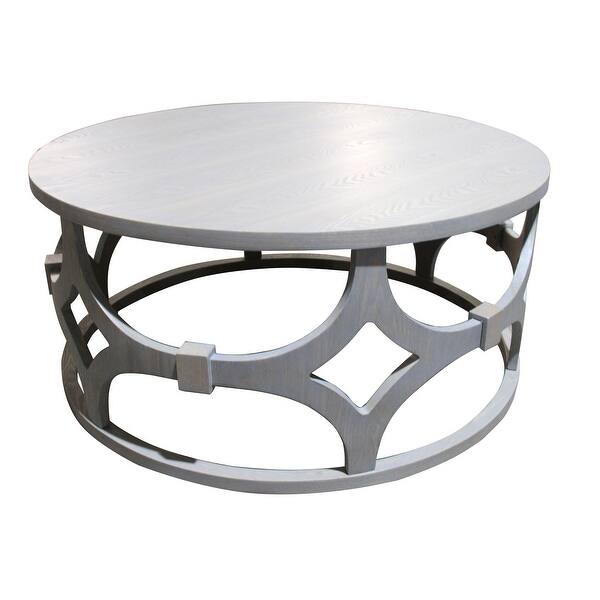 Shop Black Friday Deals On Tuxedo Round Coffee Table Overstock 10314425 Grey Veneer
