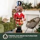 preview thumbnail 3 of 9, Fraser Hill Farm 48-inch Fiberglass Bear Nutcracker Playing Drum Figurine with Music - Multi