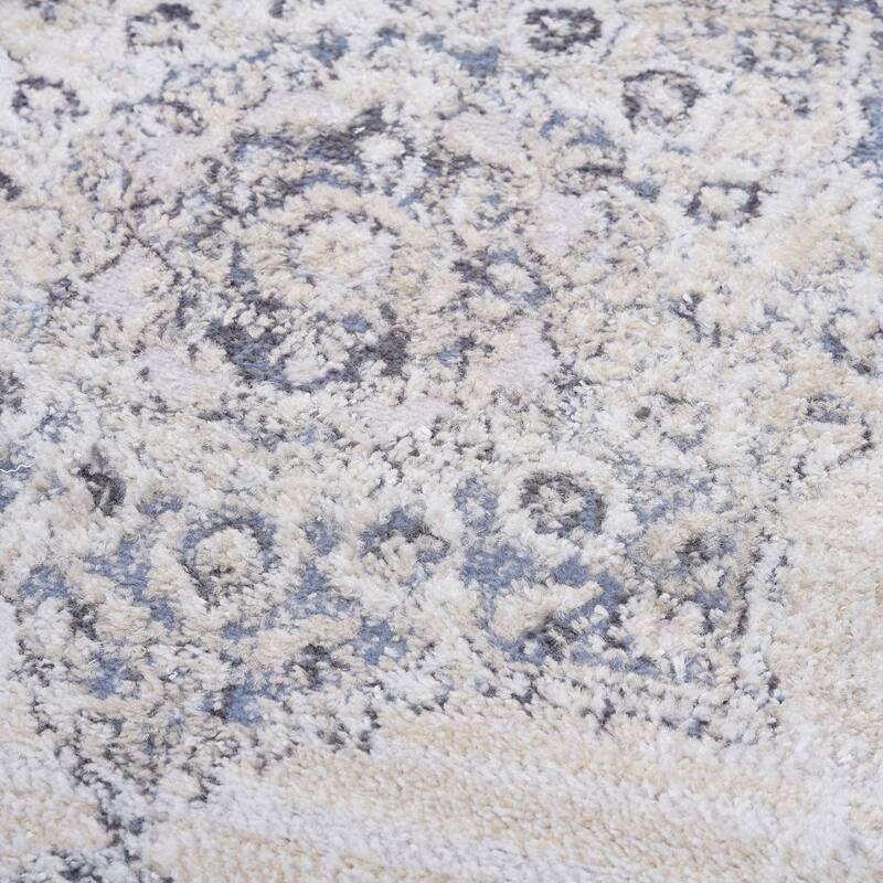 Zulene Oriental Machine Braided Polyester/Polypropylene Indoor / Outdoor Area Rug in Cream/Blue