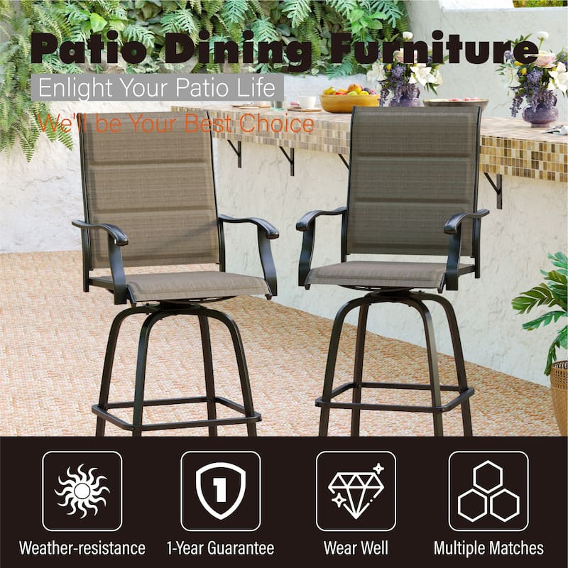 5-Piece All-Weather Swivel Outdoor Dining Set with 4 bar stools