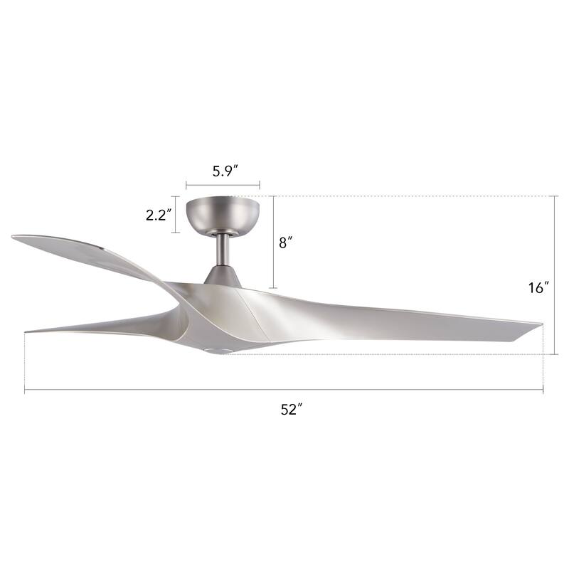 CO-Z 52-inch 3-Blade Propeller Ceiling Fan with Remote Midcentury Modern Farmhouse
