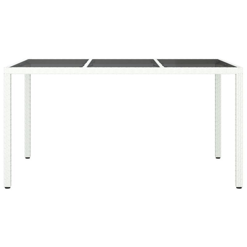 vidaXL Patio Table Tempered Glass and Poly Rattan Table 35.4"/59" Multi Colors