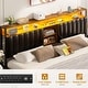 preview thumbnail 68 of 67, Upholstered Bed Frame with Storage Shelving, Platform Beds with Charge Station and LED Lights