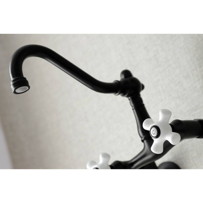 Kingston Brass Vintage 6 in. Adjustable Center Wall Mount Kitchen Faucet