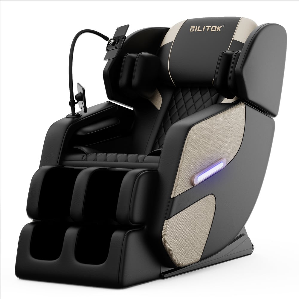 Luxury Zero Gravity Full-Body Massage Chair with Heating, Bluetooth Audio, and Foot Rollers - Home Relaxation Recliner