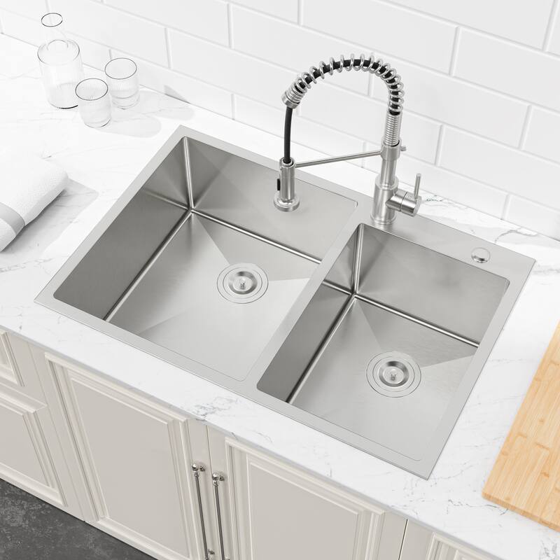 Embedded Double Bowl Kitchen Sink