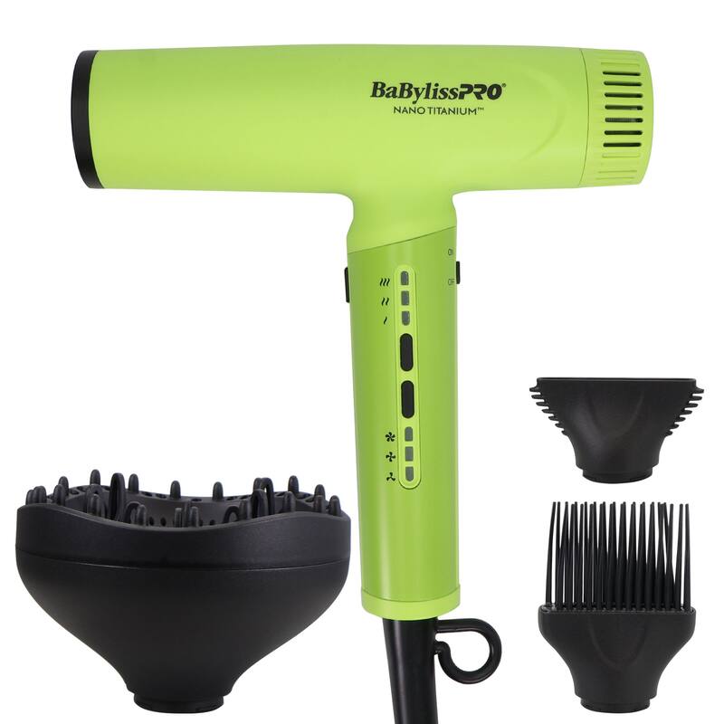 BaBylissPRO Nano Titanium Light Ionic High Speed Hair Dryer - Neon Yellow (BNTC9200NY)