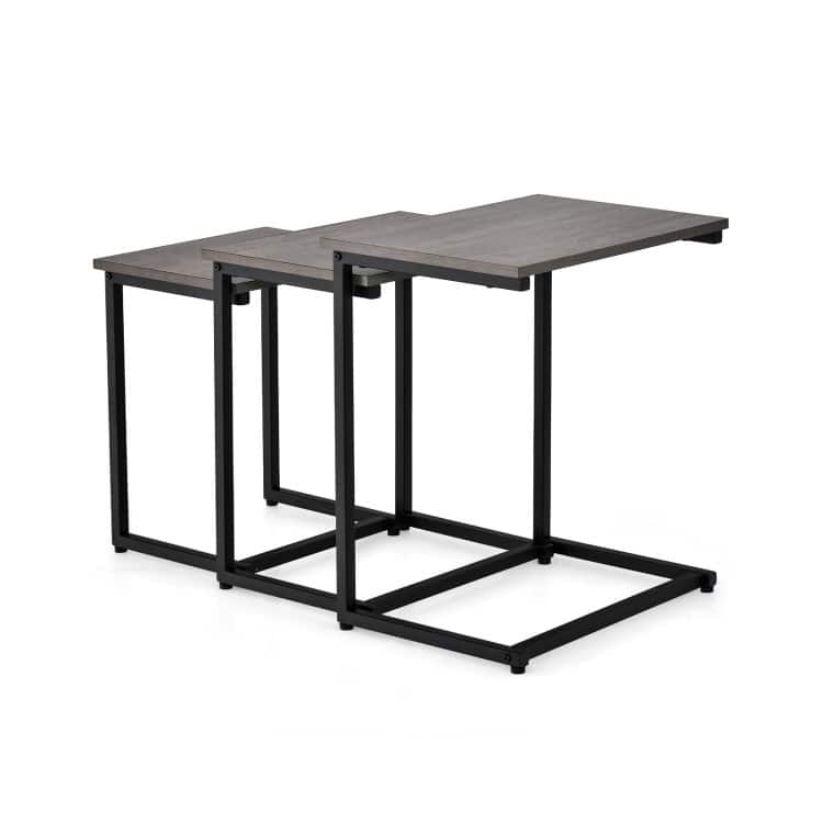 3 Pieces Multifunctional Coffee End Table Set - 20" x 14" x 22" (L x W x H) - Oak