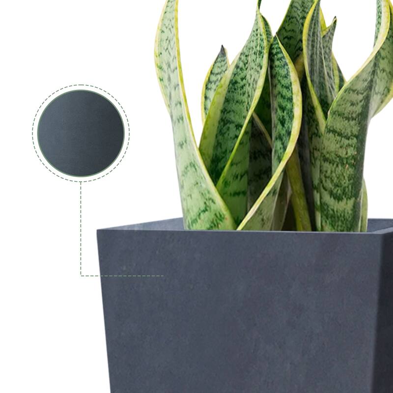 DurX-litecrete Lightweight Concrete Modern Tapered RECT CHR PLNTR-L