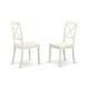 Dining Set Included Pedestal Dining Table and Wooden Chairs - Linen White Finish (Number of Chair Option)