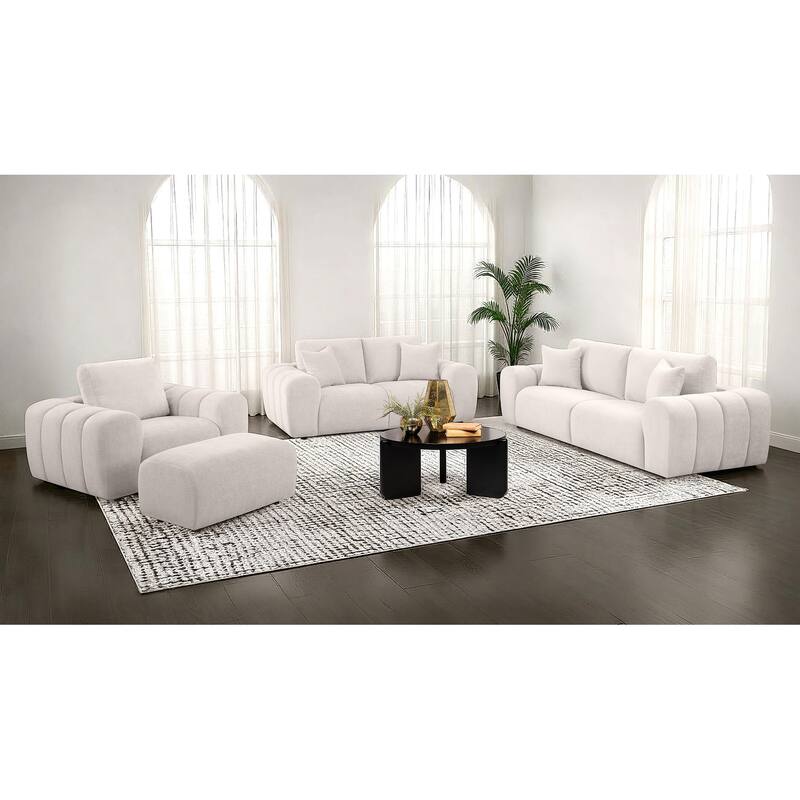 Burnett Chenille Upholstered Sofa Set