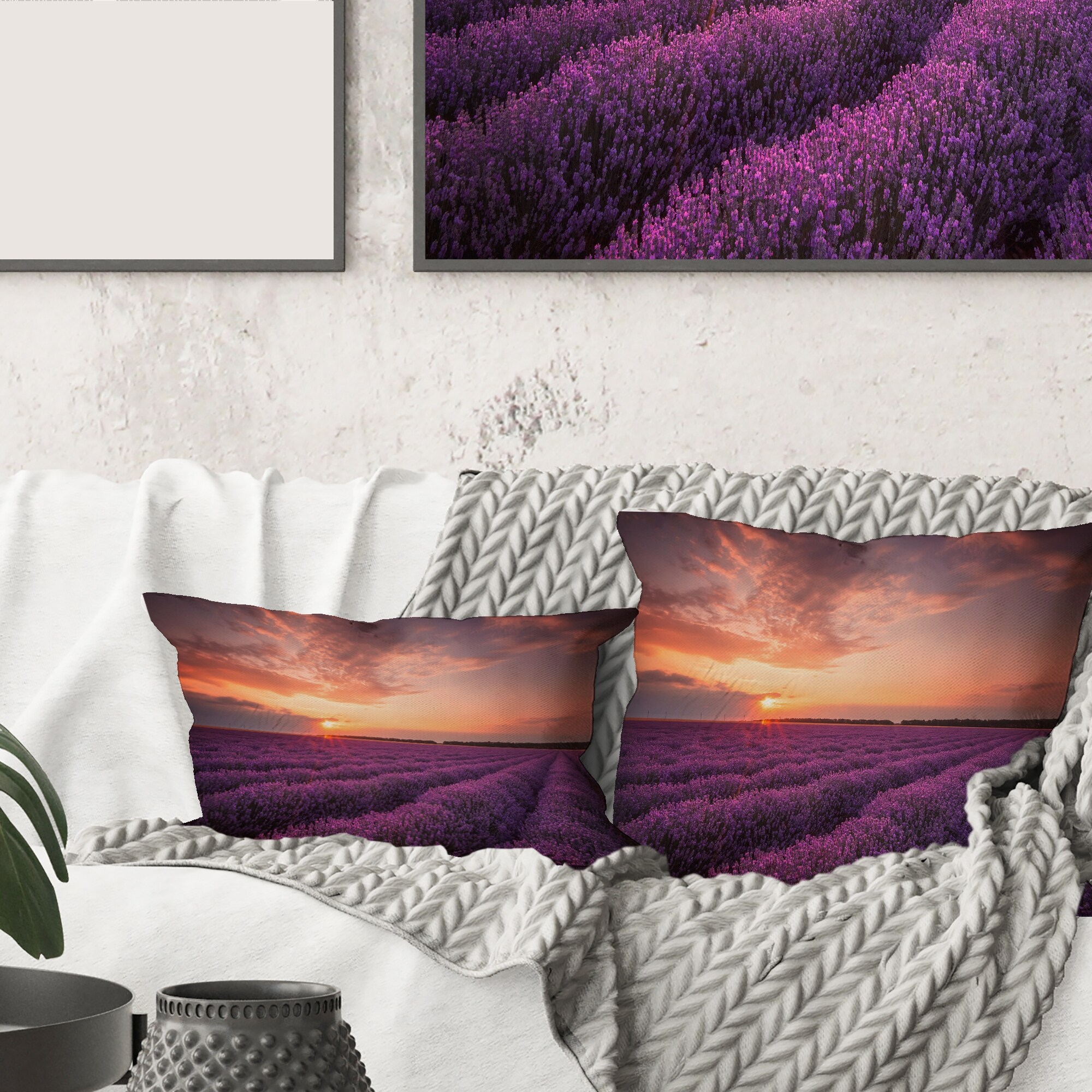 Lavender color store throw pillows
