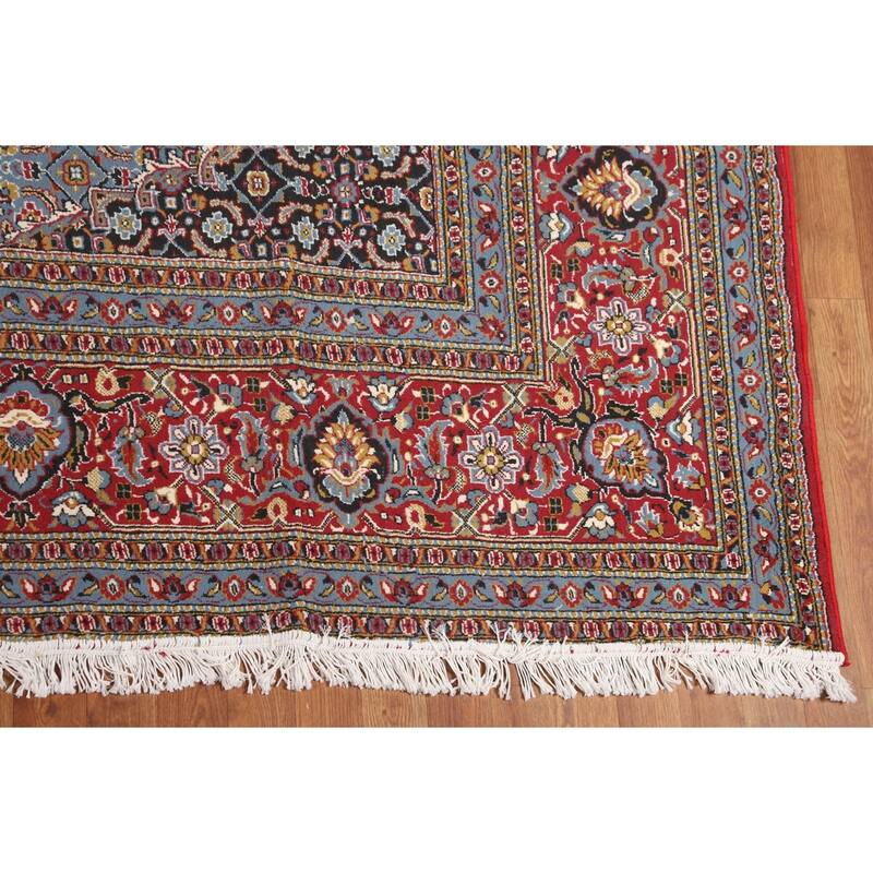 Red Geometric Tabriz Turkish Area Rug Machine Made Carpet - 9'7" x 12'7"