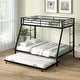 preview thumbnail 4 of 17, Costway Twin Over Full Metal Slats Bunk Bed Frame with Trundle, Guard Black