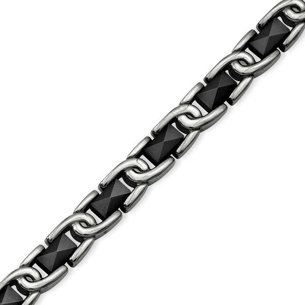 Chisel Titanium with Black Ceramic 7.5in Bracelet